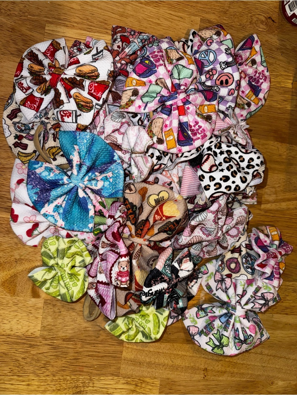 Assorted Kids Patterned Fabric Hair Scrunchies - Pink & Multicolor